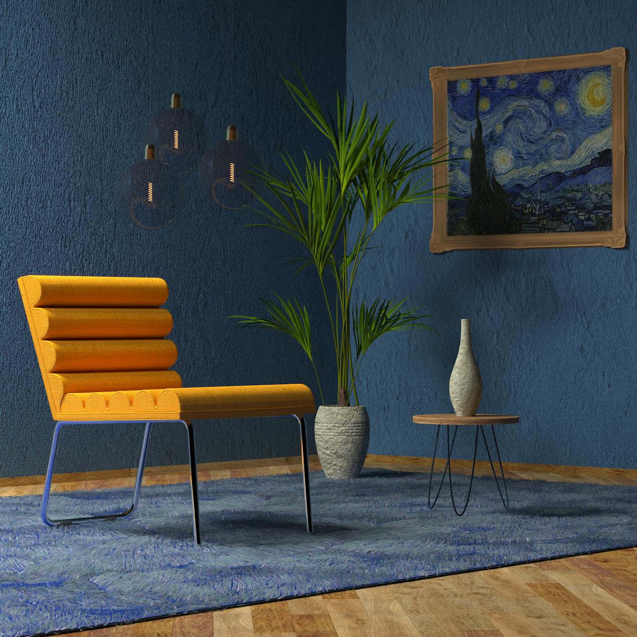 Brand design workspace with creative materials